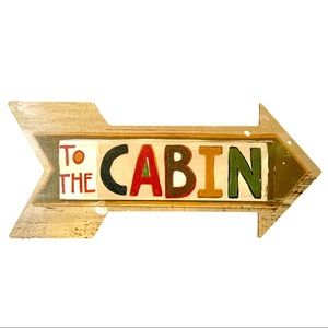 Spring Shop To The Cabin MDF Wood Sign NWT
